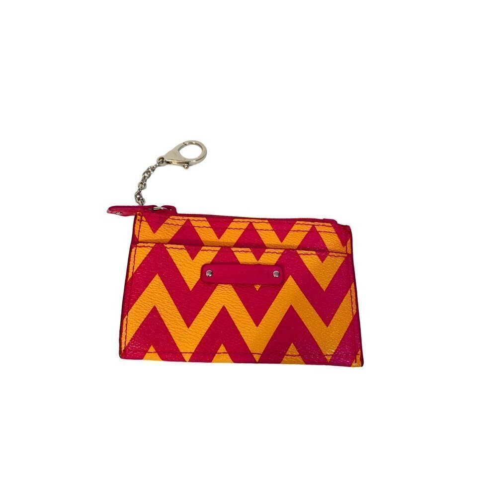 Vera‎ Bradley Keychain Wallet Pink & Orange Chevron Design